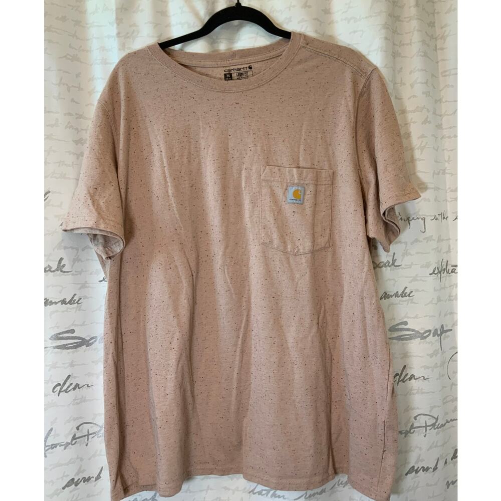 Carhartt Loose Fit Light Pink Speckled Pocket T-Shirt 2XL